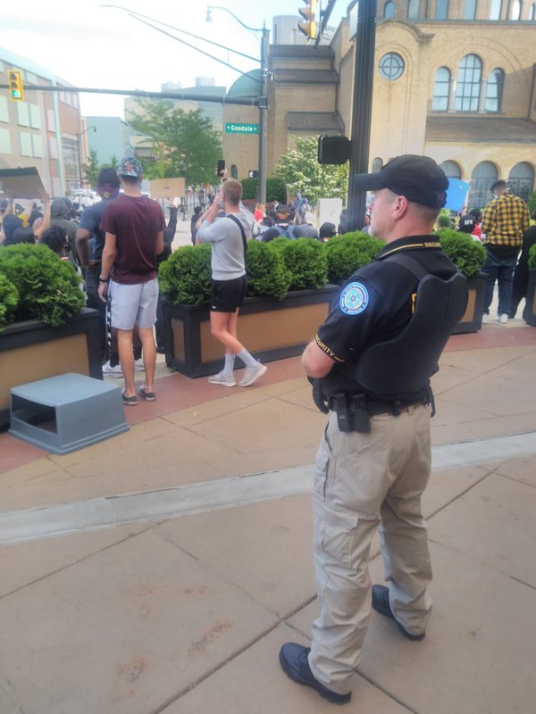 Security At Protest Rally in Columbus Ohio